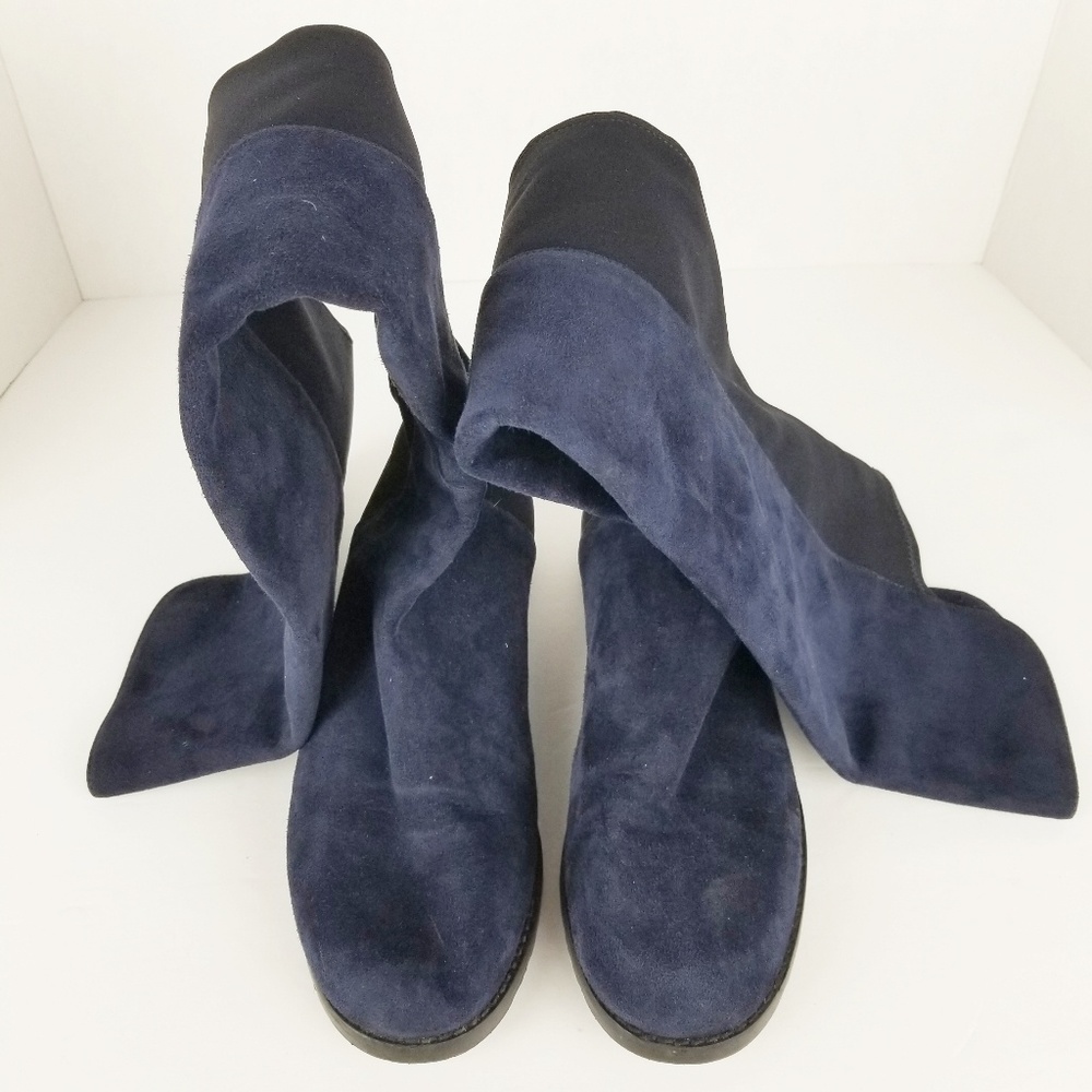 Stuart Weitzman 50 / 50 boots navy blue 5.5 - Picture 6 of 8